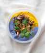 Featured chef flavor - Blue & Yellow Mushroom Salad Hummus